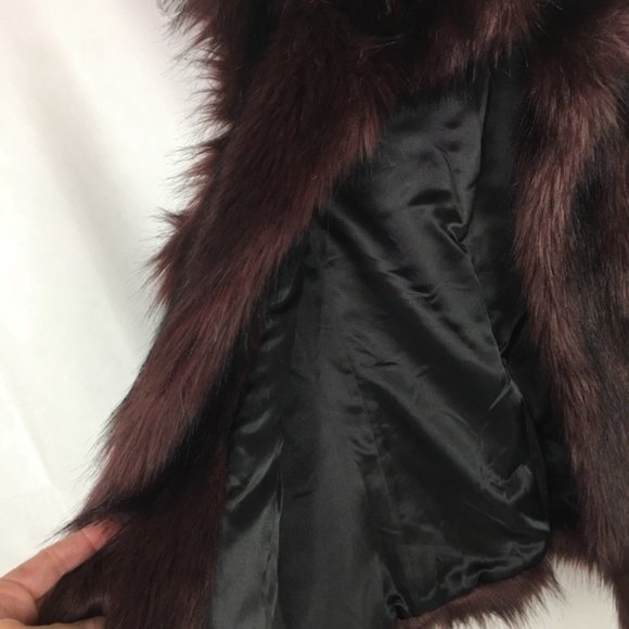 Calvin Klein Purple & Black Fur Vest - Picture 5 of 9